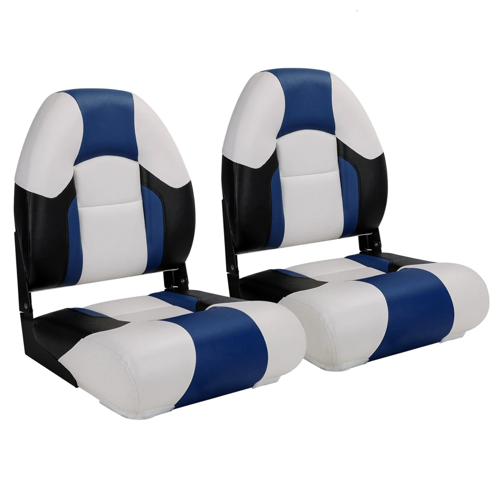 NORTHCAPTAIN S1 Pro Premium High Back Folding Boat Seat,Stainless Steel Screws Included,Charcoal/Black(2 Seats)