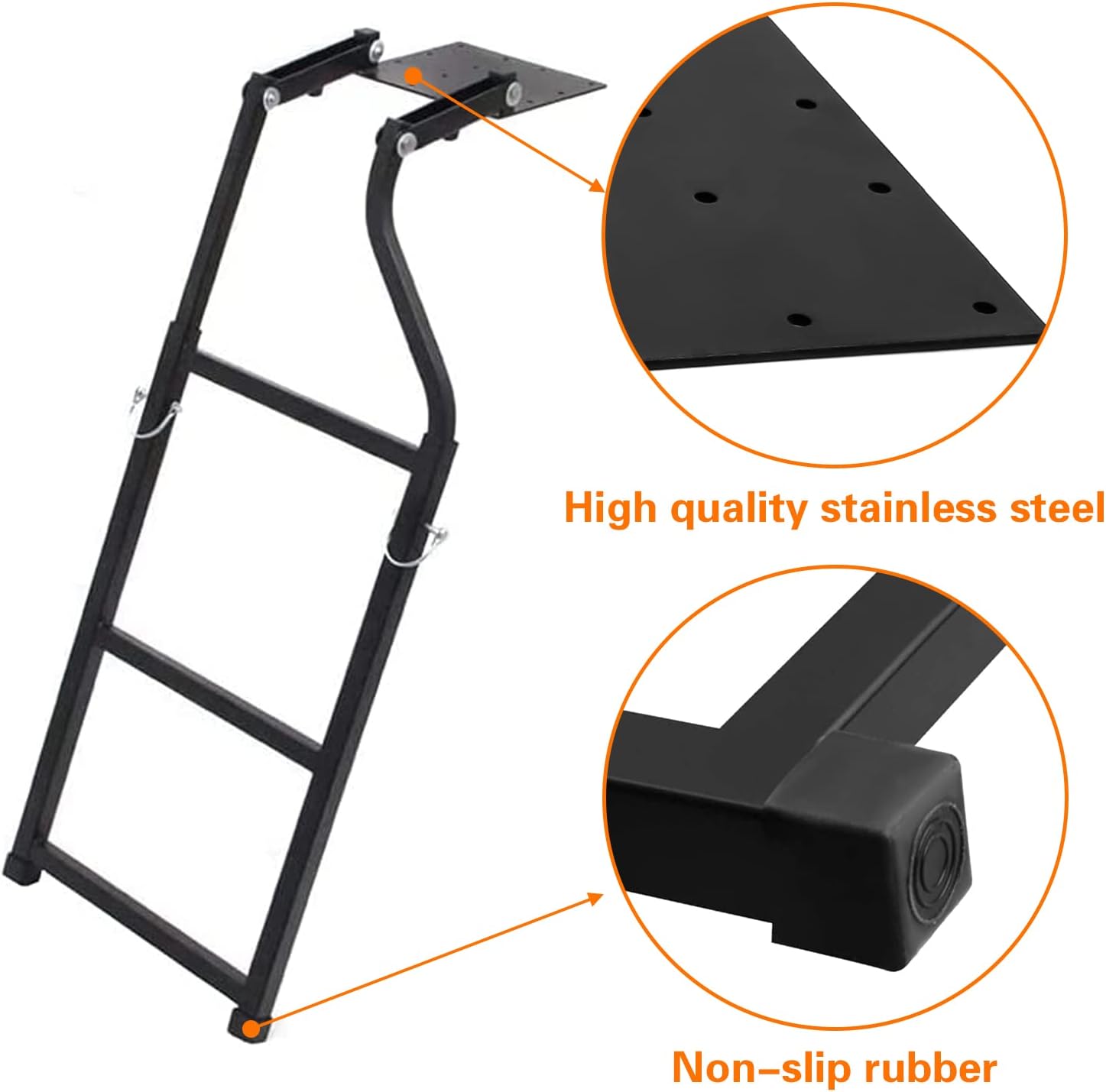Pickup Truck Universal Fit Tailgate Ladder Truck Accessories Extension Step Ladder Easy Install Durable Steel Pack of 2