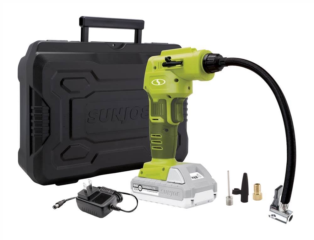 Sun Joe Pro Digital Cordless Air Compressor with Nozzle Adapters and Storage Case, Black