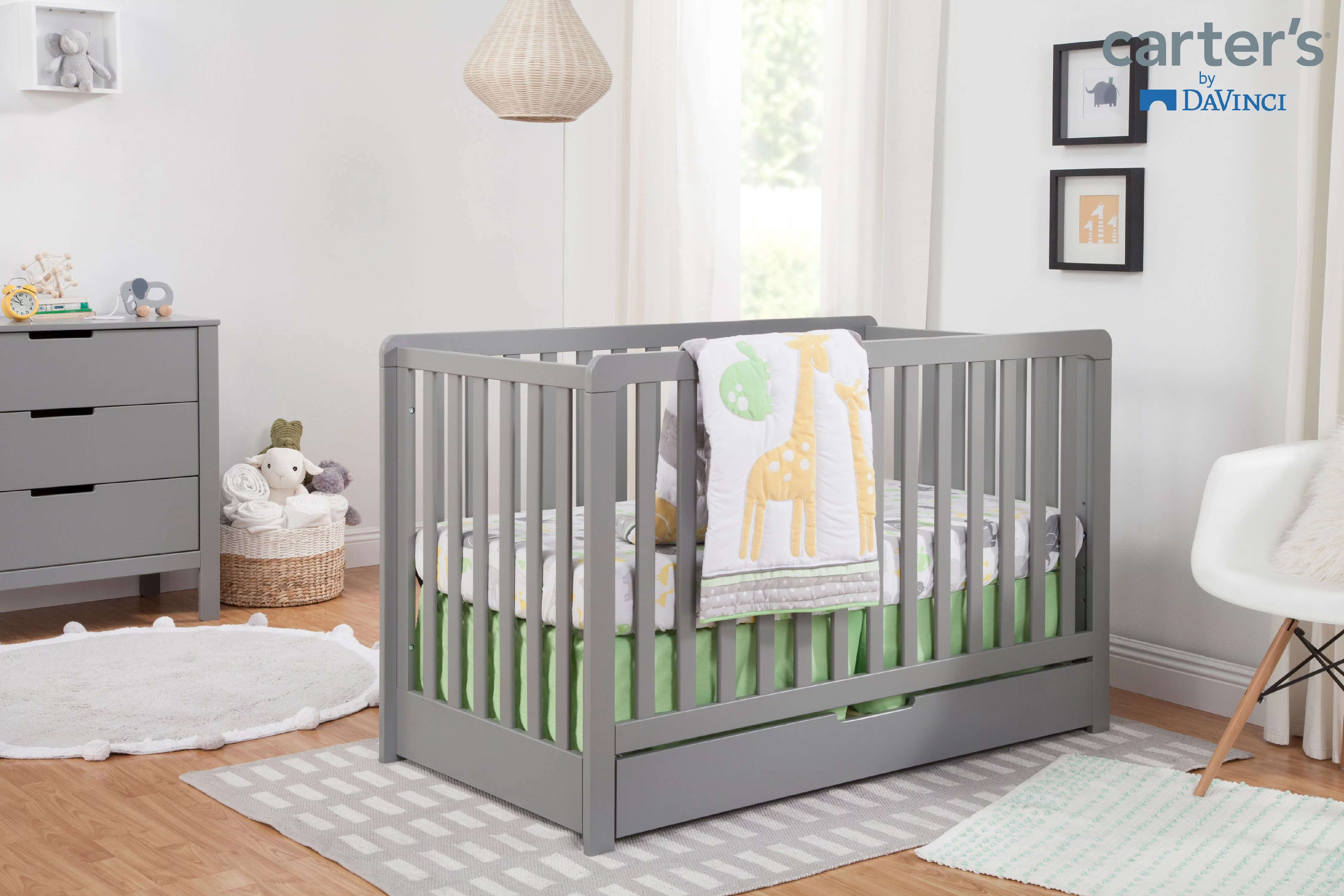Carter's by DaVinci Colby 4-in-1 Convertible Crib with Trundle Drawer in Gray