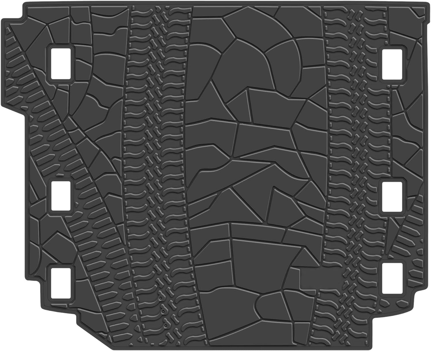 San Auto Cargo Liners Custom Fit for Jeep Wrangler JL 4 Door Sahara Rubicon 2018 2019 2020 2021 2022 Trunk Mats Rubber All Weather with Subwoofer Heavy Duty Odorless