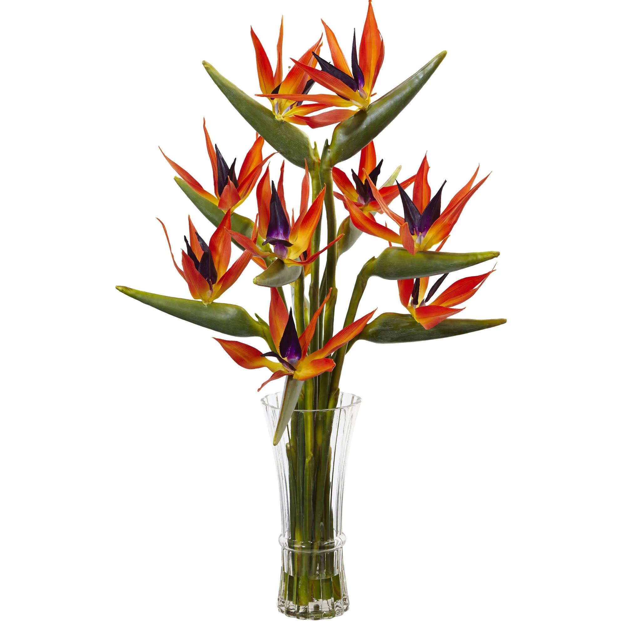 Nearly Natural Large Birds of Paradise in Vase