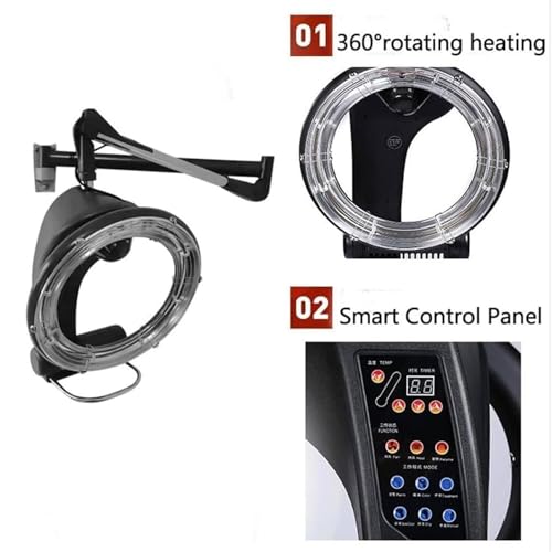 Digital Control Hairdressing Heating Machine, Infrared Hair Color Perm Processor Dryer Accelerator, W/Wall Mount,Adjustable Timer and Temperature,A