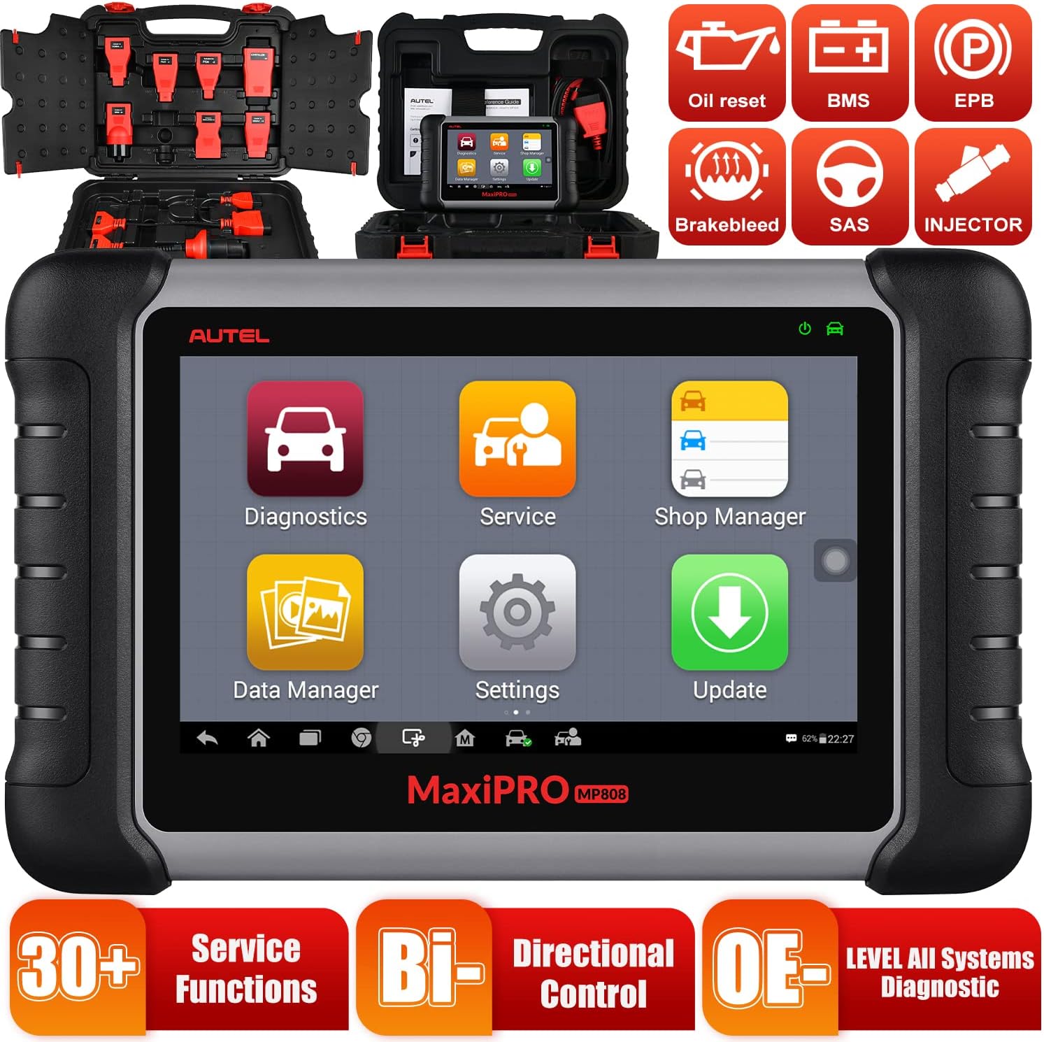 Autel Scanner MaxiPRO MP808K Diagnostic Scan Tool [with $150 Adaptor kit], 2022 Newer Model of MP808, MaxiDAS DS808, Same as MS906, with Bi-Directional Control, OE All Systems Diagnostics, 30+ Service
