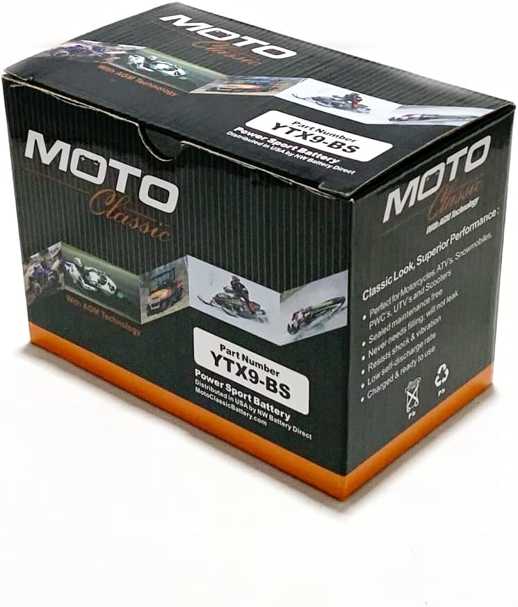 Moto Classic YTX20CH Maintenance Free Sealed AGM 270CCA Battery