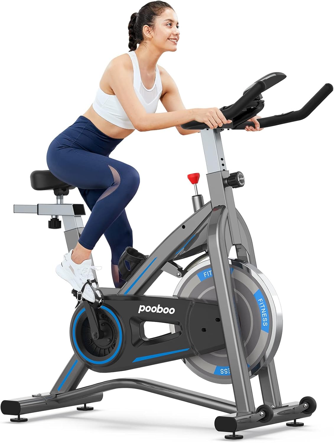 pooboo Magnetic Exercise Bikes Indoor Cycling Bike with LCD Monitor, Fitness Bike for Home Cardio Workout Bike