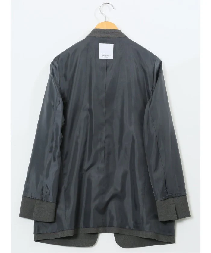 Stretch Washable Woolish No Collar Jacket
