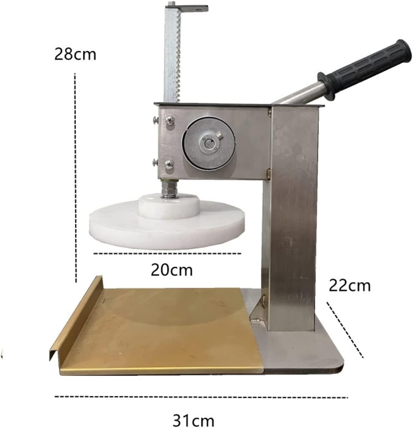 Dough sheeter Machine for Home, Manual Stainless Steel Dough Press, Pizza Dough Press, Pizza Forming Machine, with Labor-Saving Handle
