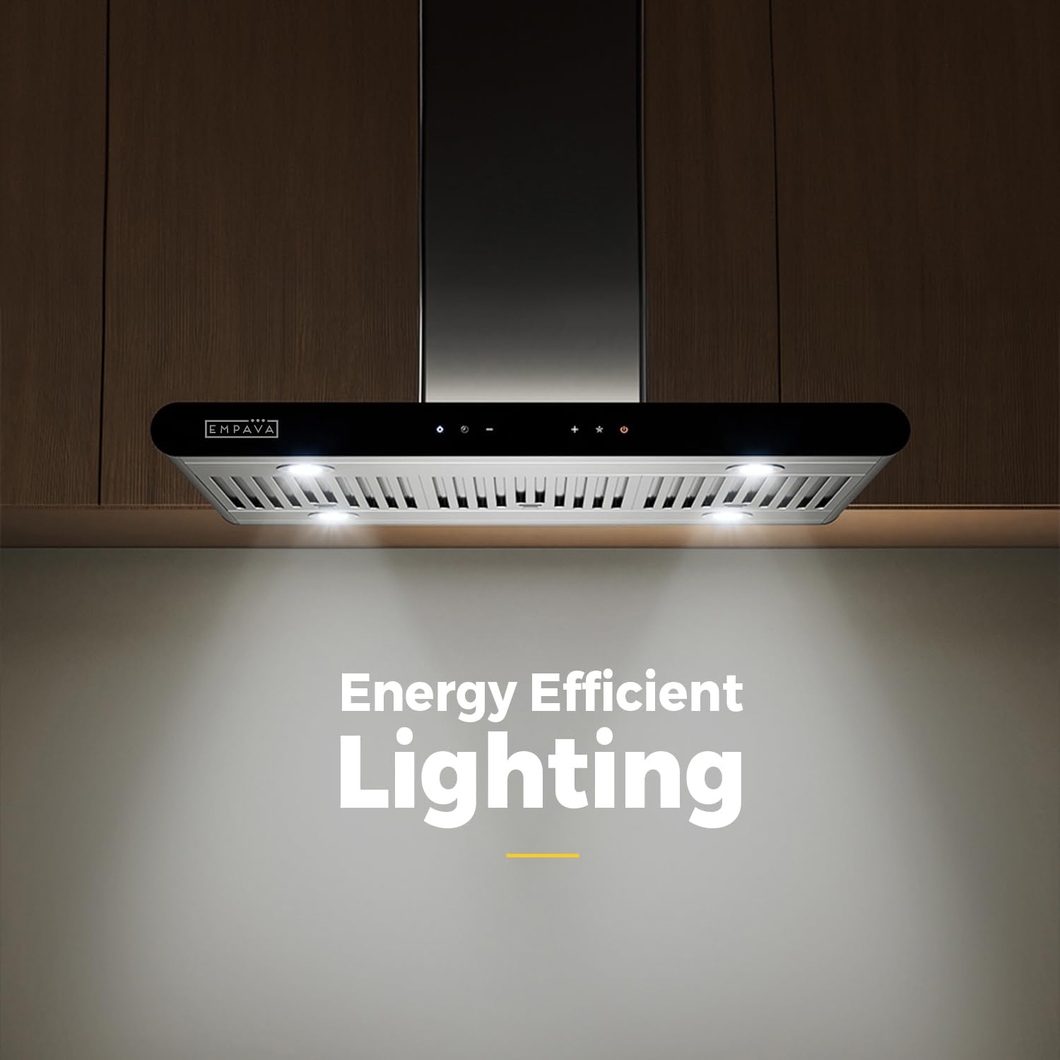 Empava Ducted/Ductless Island Range Hood 36 Inch, Ceiling Mount Kitchen Stove Vent with 400 CFM Dual-Sided Touch Control, 3 Speeds, 4 LED Lights, Stainless Steel (Charcoal-Filter Sold Separately)
