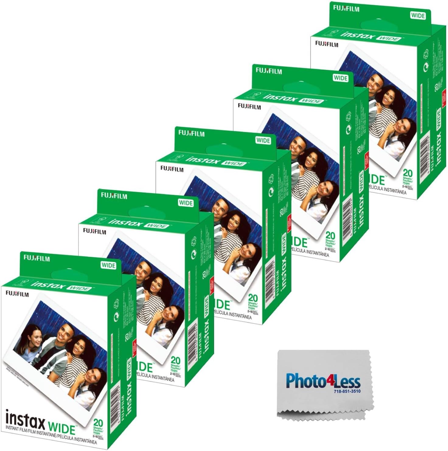 Fujifilm Instax Wide Instant Film Twin Pack (100 Sheets), Value Pack
