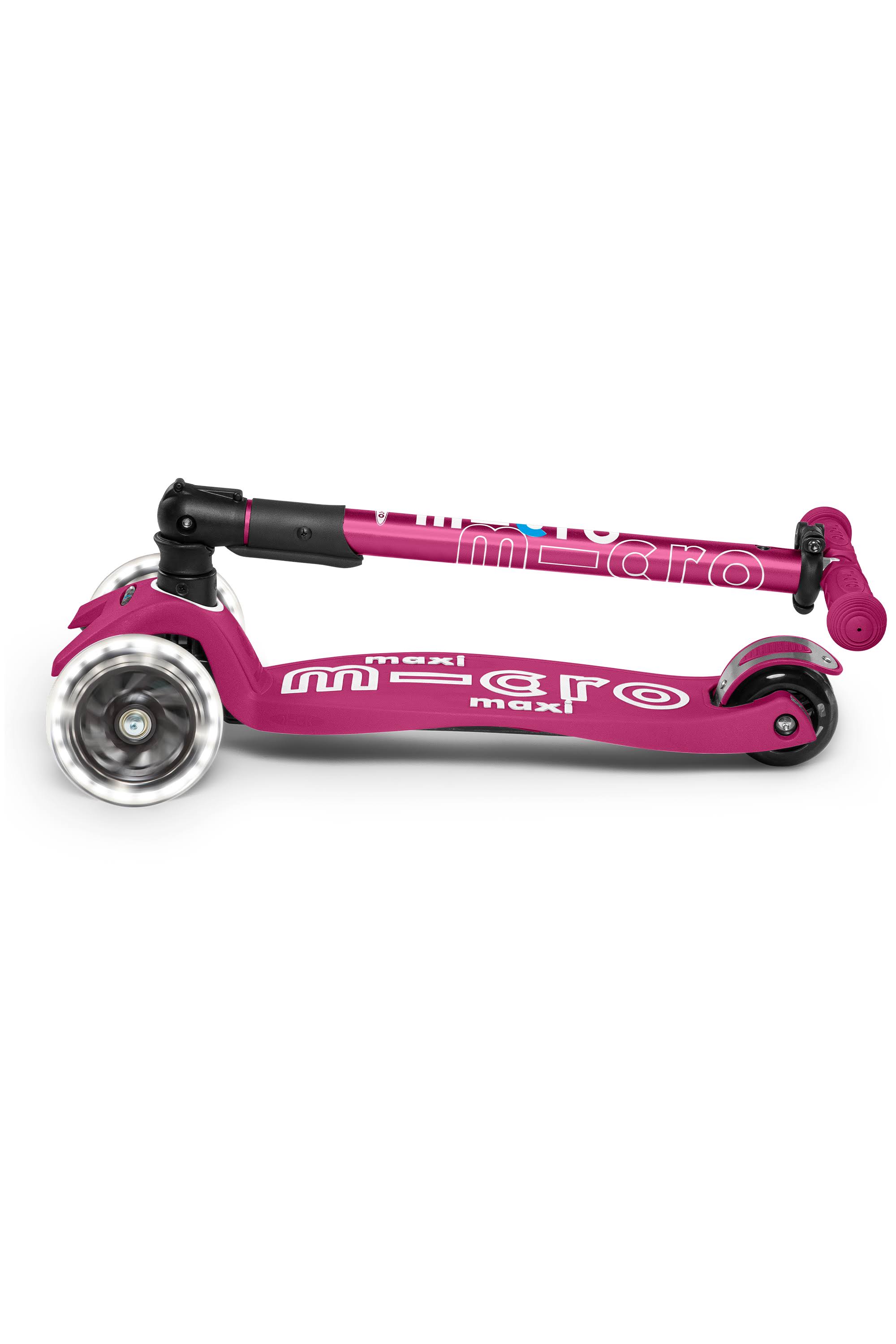 Micro Kickboard Scooter Maxi Deluxe Foldable LED Petrol Green