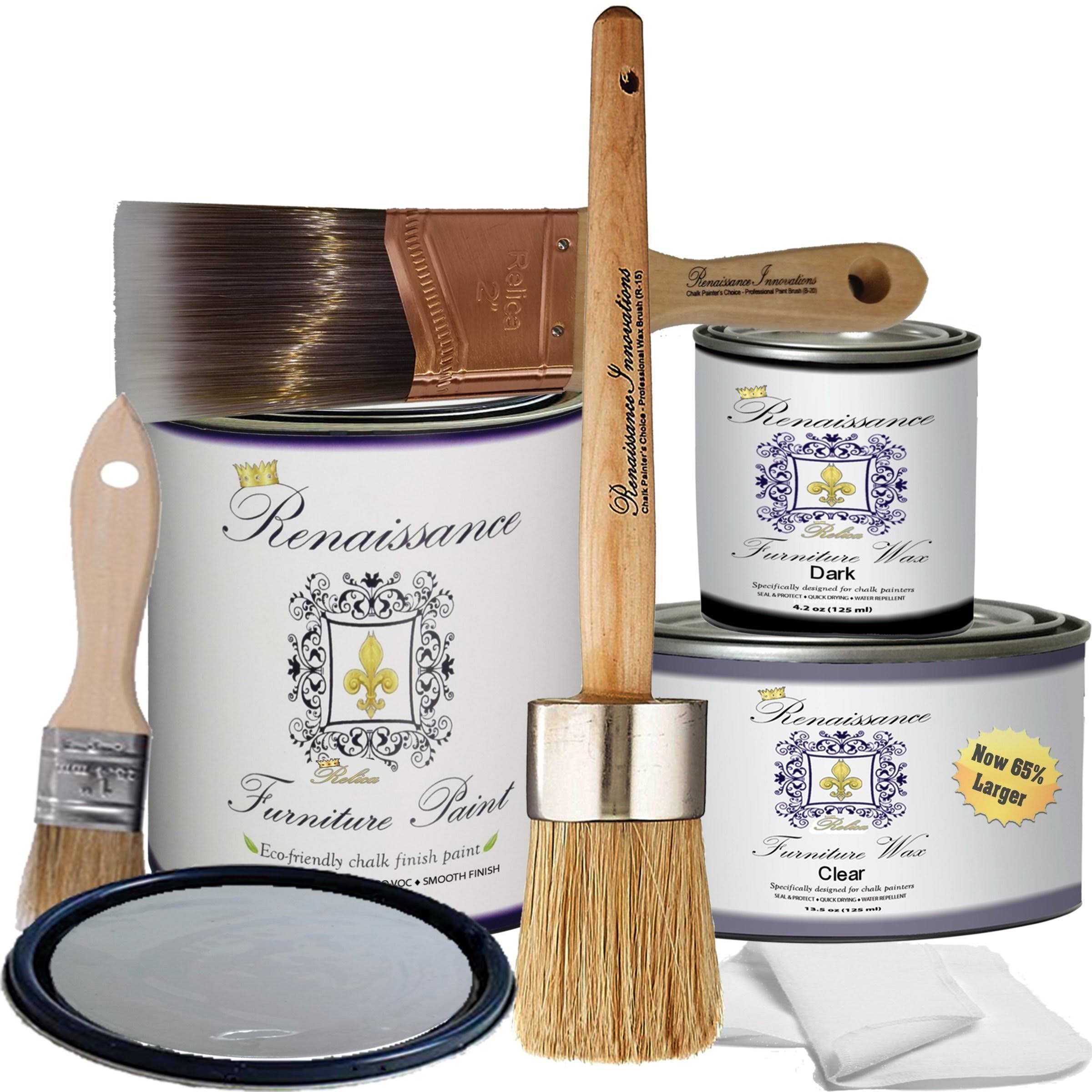 Retique It Chalk Furniture Paint by Renaissance Deluxe Starter Kit, Wax, 05 Stone Castle, 32 Ounces