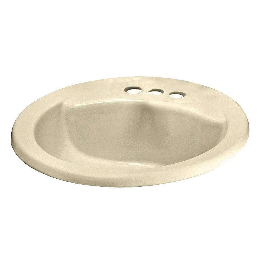 American Standard 0427.444EC.021 Cadet Round Drop-In Bathroom Sink, Bone