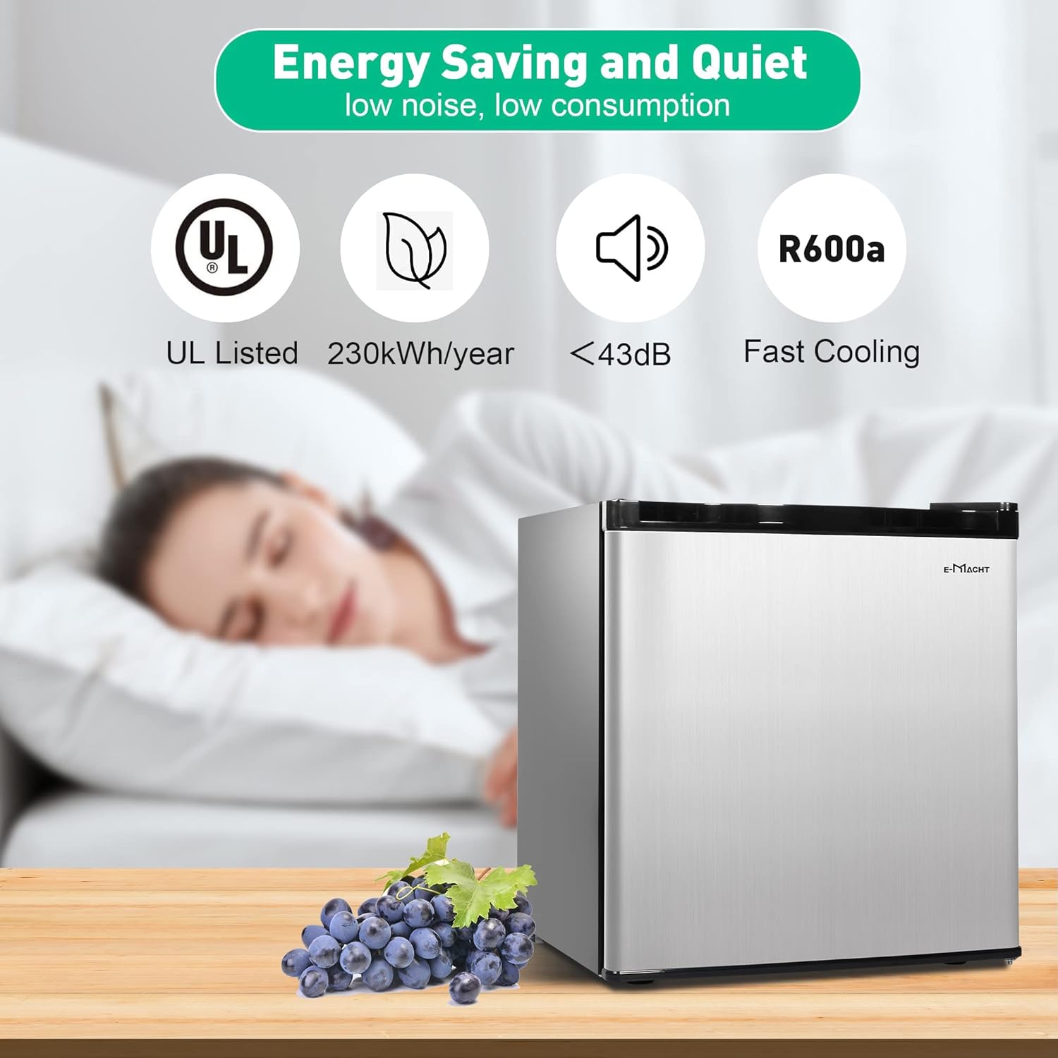 Mini Fridge with Freezer, Single Door Compact Refrigerator with Adjustable Legs, Adjustable Thermostat Control, Removable Shelf, Small Fridge Perfect for Home/Dorm/Office/Apartment, 1.6 Cu.Ft.