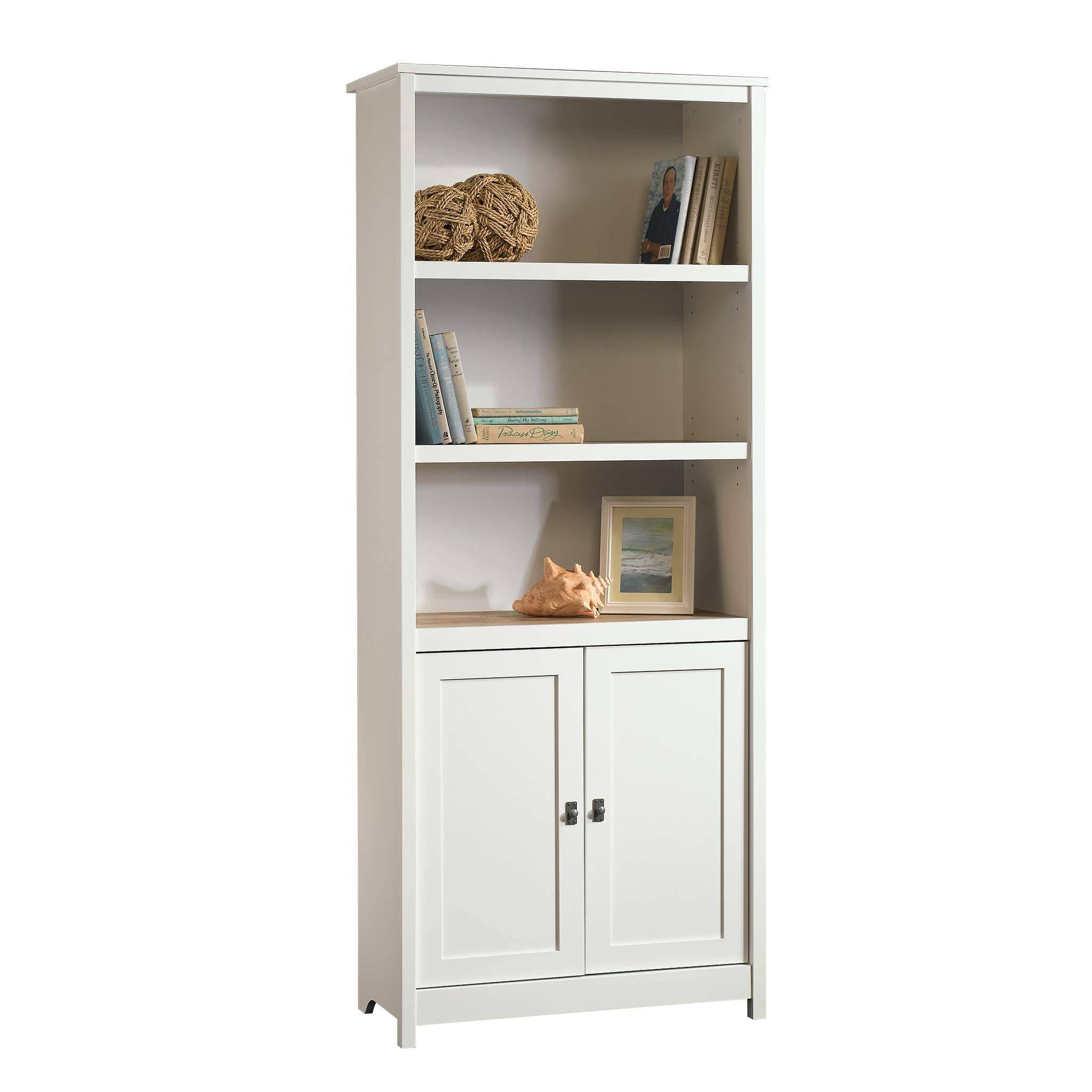 Sauder Cottage Road Library with Doors Soft White