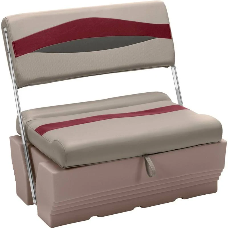 Wise Premier Pontoon Flip-Flop Seat, Mocha Java-Dark Red-Rock Salt