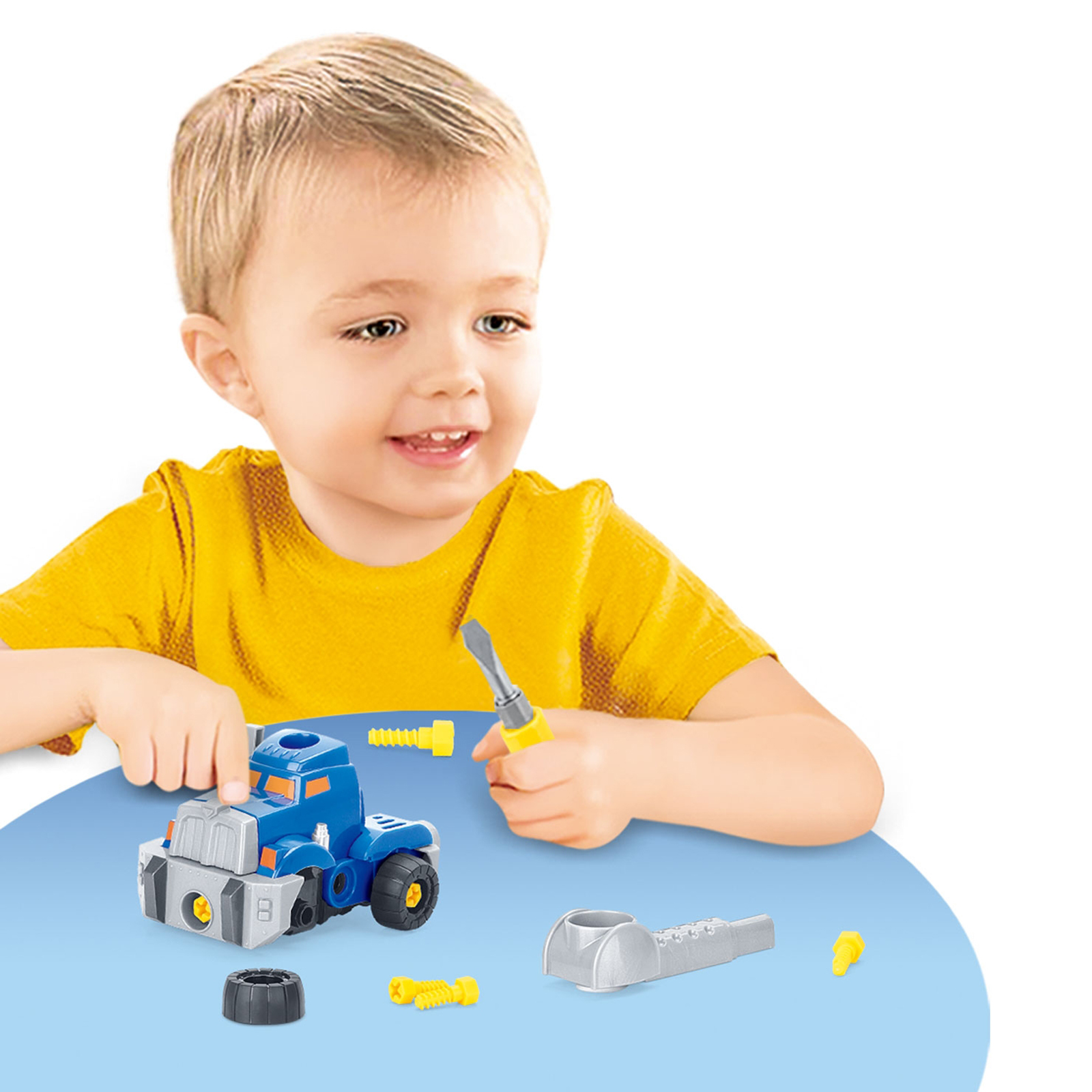 3 in 1 Take Apart Robot Truck Toy Playset, Includes Screwdriver and Drill, Construction Transform Robot and Truck Toyset for Kids