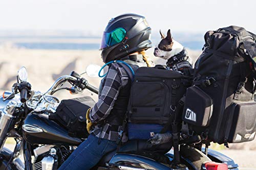 Kuryakyn 5723 Titan Pet Palace: Portable Weather Resistance and Heat Reducing Motorcycle Dog/Cat Carrier Crate for Touring Seat, Black Large