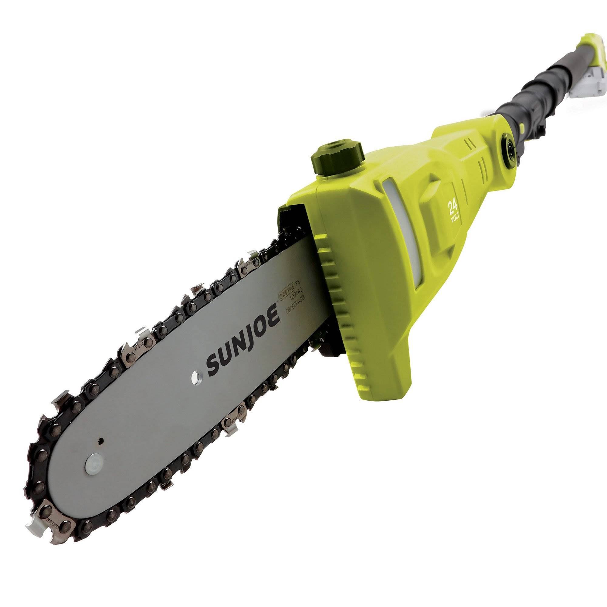Sun Joe Cordless Lawn Care System with Hedge Trimmer Pole Saw and Leaf Blower, Green