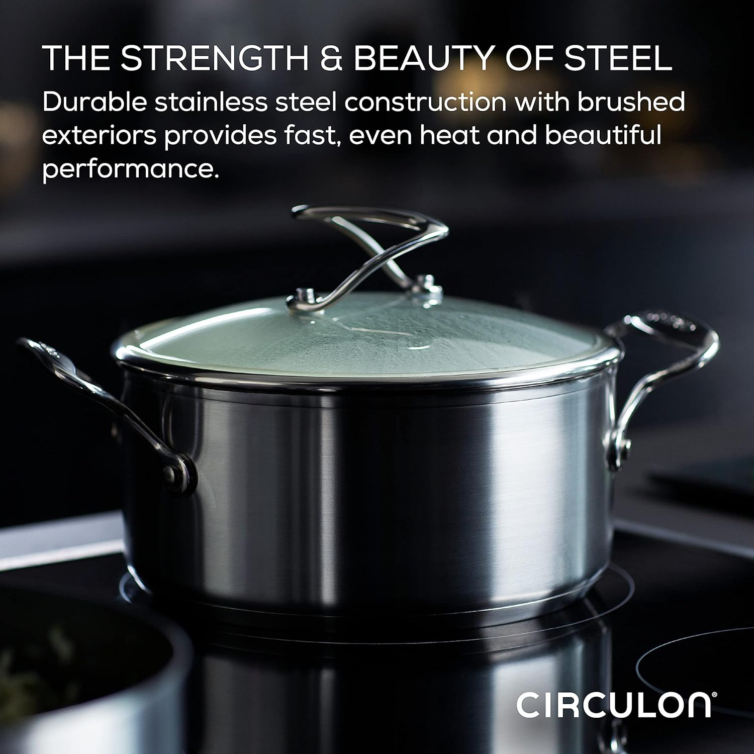 Circulon Stainless Steel Cookware Pots and Pans Set with SteelShield Hybrid Stainless and Nonstick Technology