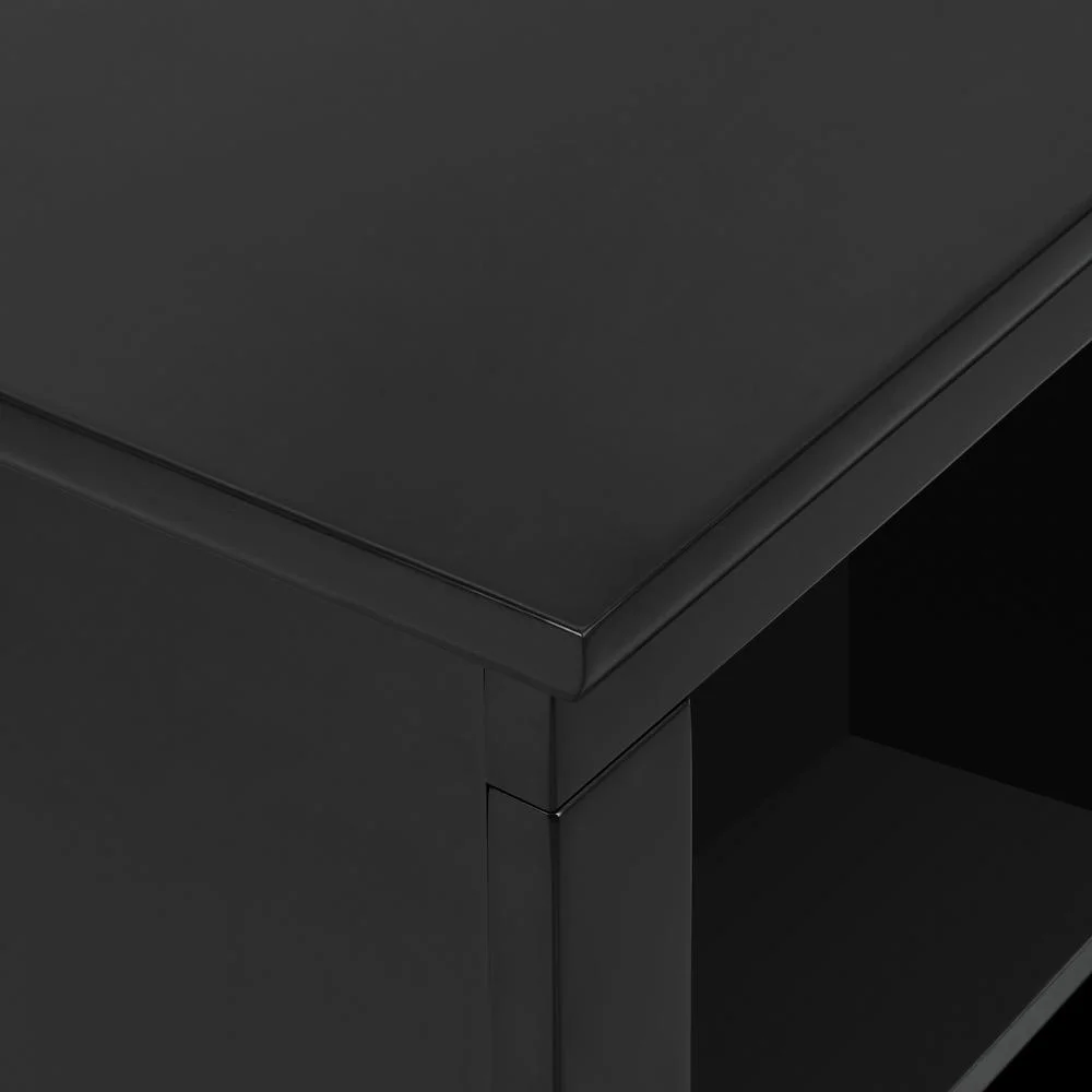 80" 2 Door Transitional Wood Breakfront Console - Black