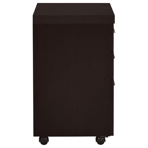 3 Drawer Mobile File Cabinet with 5 Wheel Versatile Storage Cabinet Under Desk Office for Home School Studio Anti-Tilting Wheels Design Vertical Filing Organization Cabinets Cappuccino