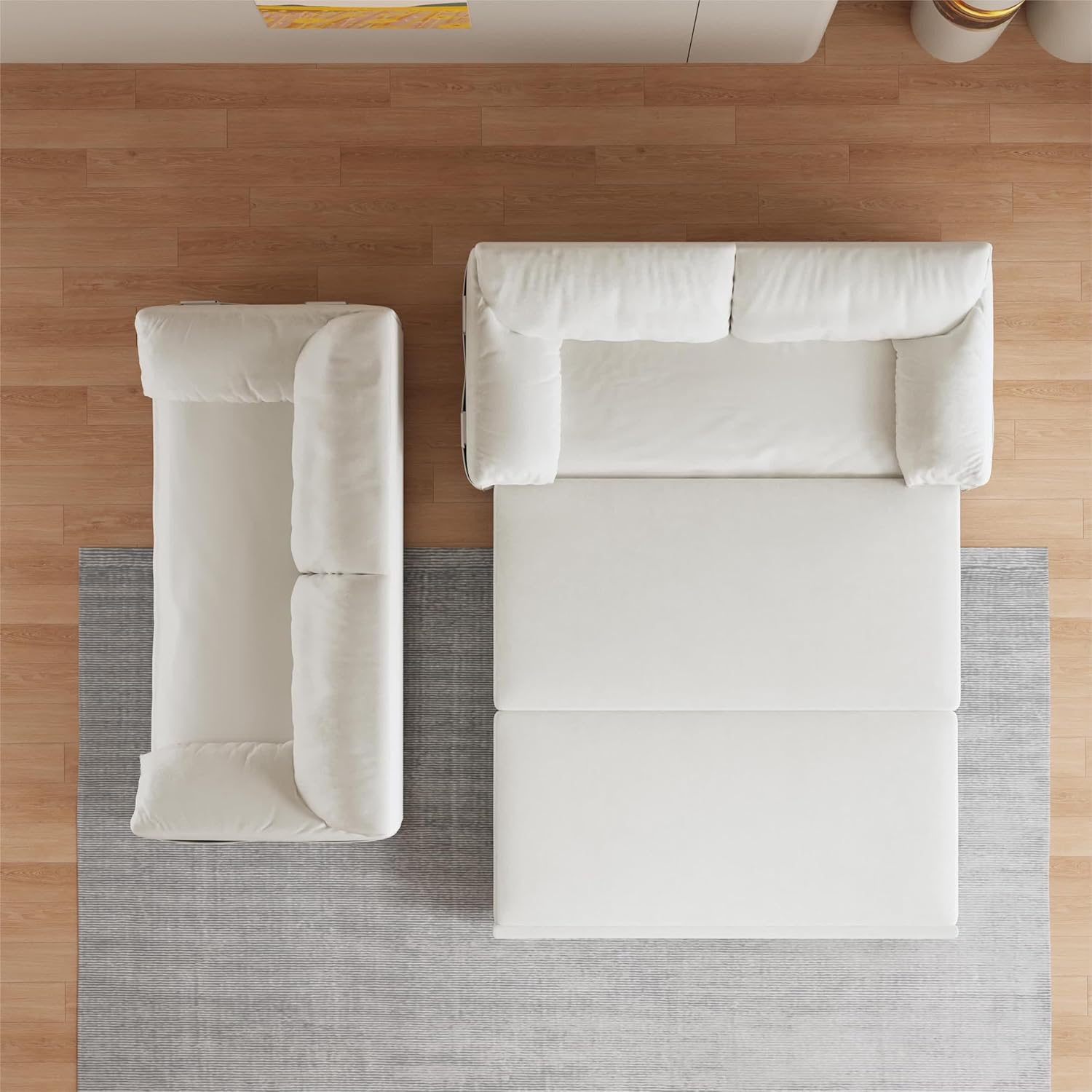63.8" Futon Sofa Bed Queen Size, Pull Out Bed, 3-in-1 Convertible Sleeper Sofa with Side Pocket, Modern Velvet Futon Couch for Living Room, Small Space, Apartment, Bedroom, Beige