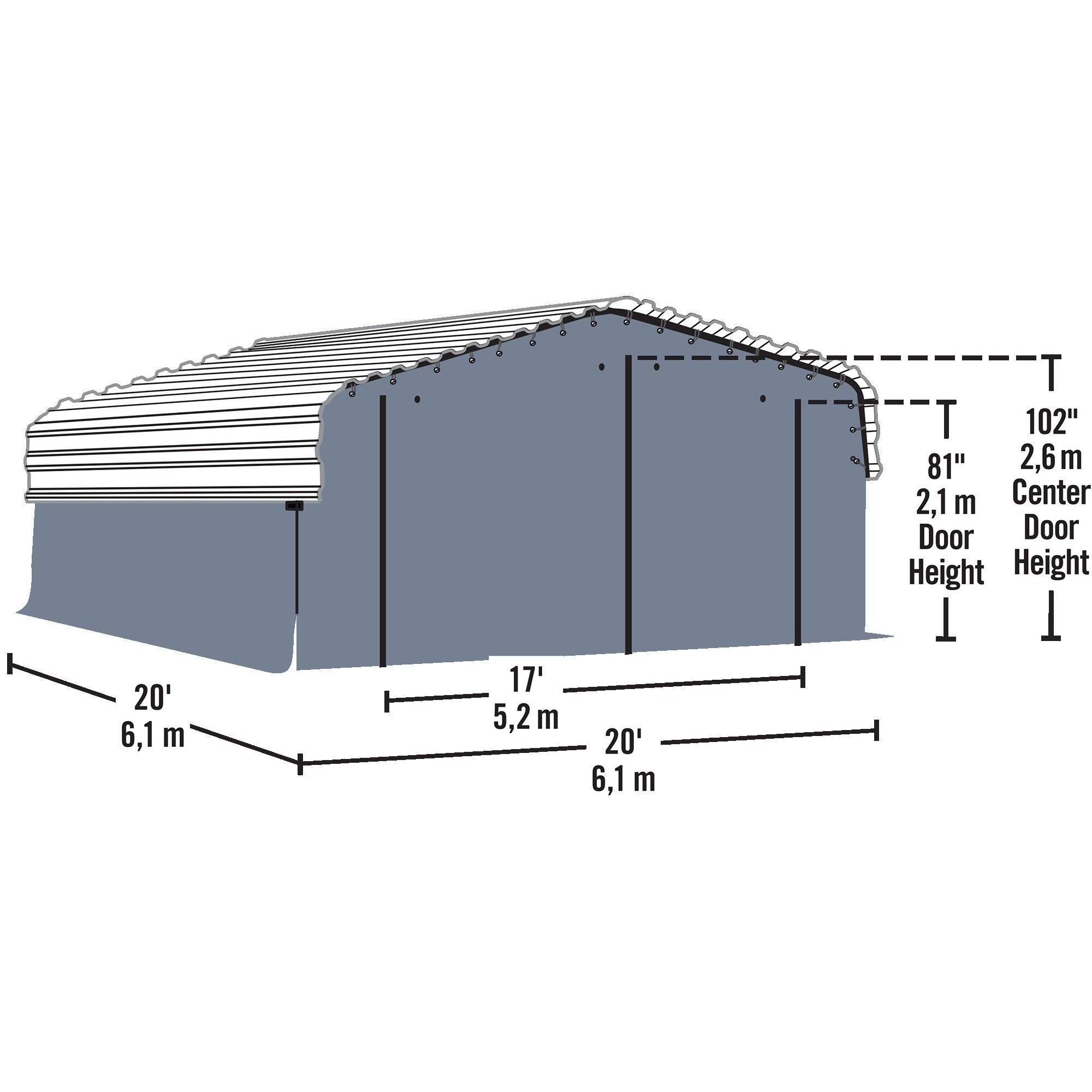 Arrow Carport 20 ft. x 20 ft. Enclosure Kit, Gray