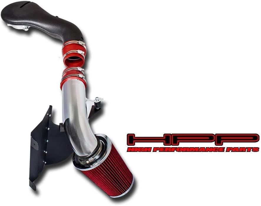 Heat Shield Cold Air Intake Kit & Red Filter Combo Compatible for Chevy 1996-2004 S-10 / Blazer/Sonoma V6 4.3L / 1996-2001 Jimmy