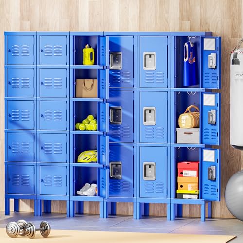 INTERGREAT 9 Door Storage Locker for Employee, Metal Locker for Office, Gym, Shool,Lockable Black Steel Locker with Lock and Card Slot for Home,Garage