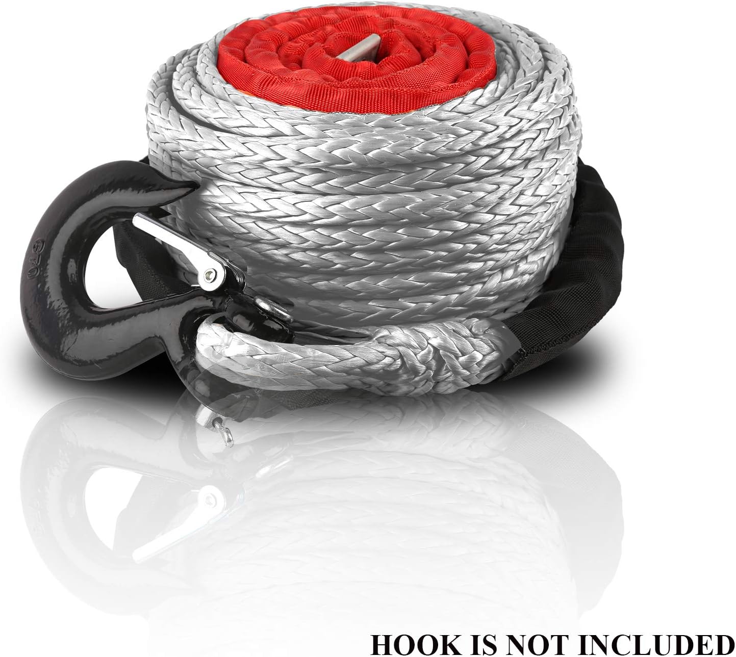 ZESUPER 3/8" x 100ft Synthetic Winch Rope Dyneema Winch Cable Car Tow Recovery Cable Winch Line Cable 23809 lbs for 4WD Off Road Vehicle Truck SUV Jeep(Orange)