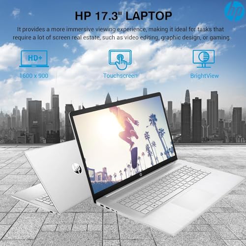 HP 17 Touchscreen Laptop Computer, 17.3” HD+ Touch Screen Business PC, Intel Core i7