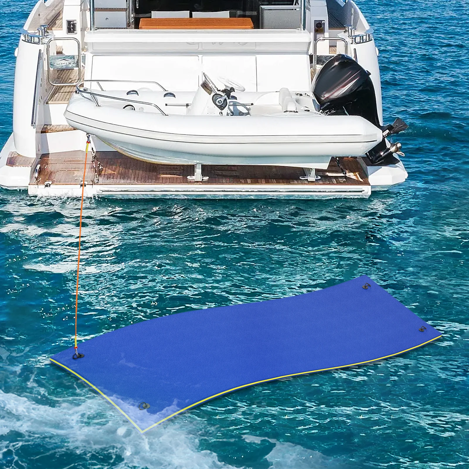 Magshion Water Floating Mat Foam Pad, 18x6FT Bouncy Tear-Resistant XPE Foam, Giant Lake Mat Lily Pad for Recreation Pool River Ocean Outdoor Water Activities, Blue - Curated Treasures Market