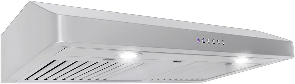 PROLINE 36-Inch Under Cabinet Range Hood, Ducted, 600 CFM, Stainless Steel, LED Lights, ULTRA-QUIET Blower Motor, 4 Speed, 3-Year Warranty, PLJW 185.36