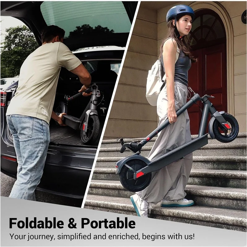 SISIGAD Electric Scooter for Adults, Peak 500W Motor, 8.5" Solid Tires, 15 Miles Long Range & 19Mph Speed Folding Electric Adult Scooter for Commuting with Double Braking System