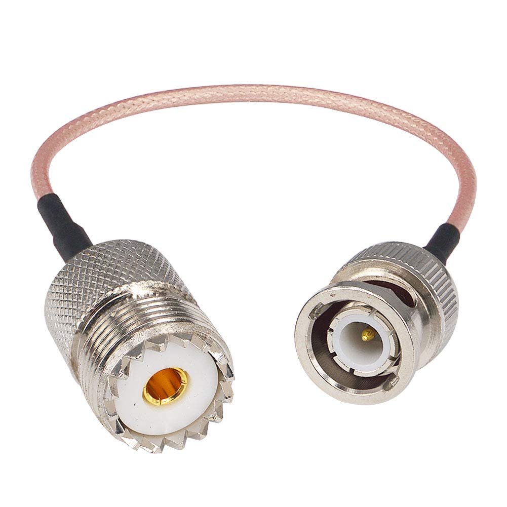 onelinkmore Coax Mobile to Base Antenna Cable BNC to UHF Cable SO239 Female to BNC Male Coax Antenna Jumper Cable UHF VHF Radio Coaxial Antenna Cable for Vehicle Base Antenna Cord Ham Radio Scanner