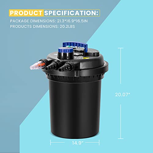 VIVOHOME Bio Pressure Pond Filter with Light