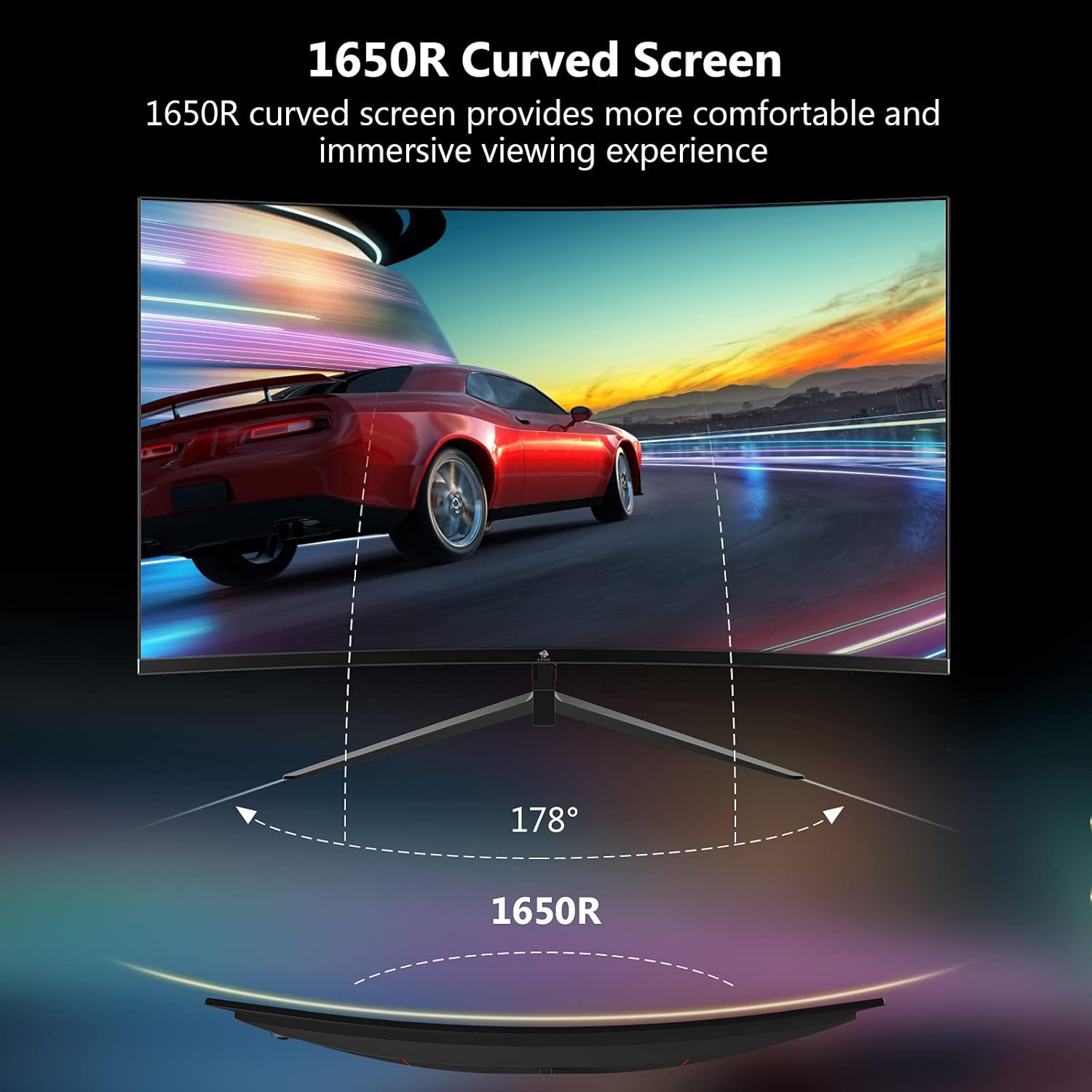 Z-Edge 24-inch Curved Gaming Monitor 180Hz Refresh Rate, 1ms MPRT, FHD 1080 Gaming Monitor, R1650 Curved, UG24 AMD Freesync Premium Display