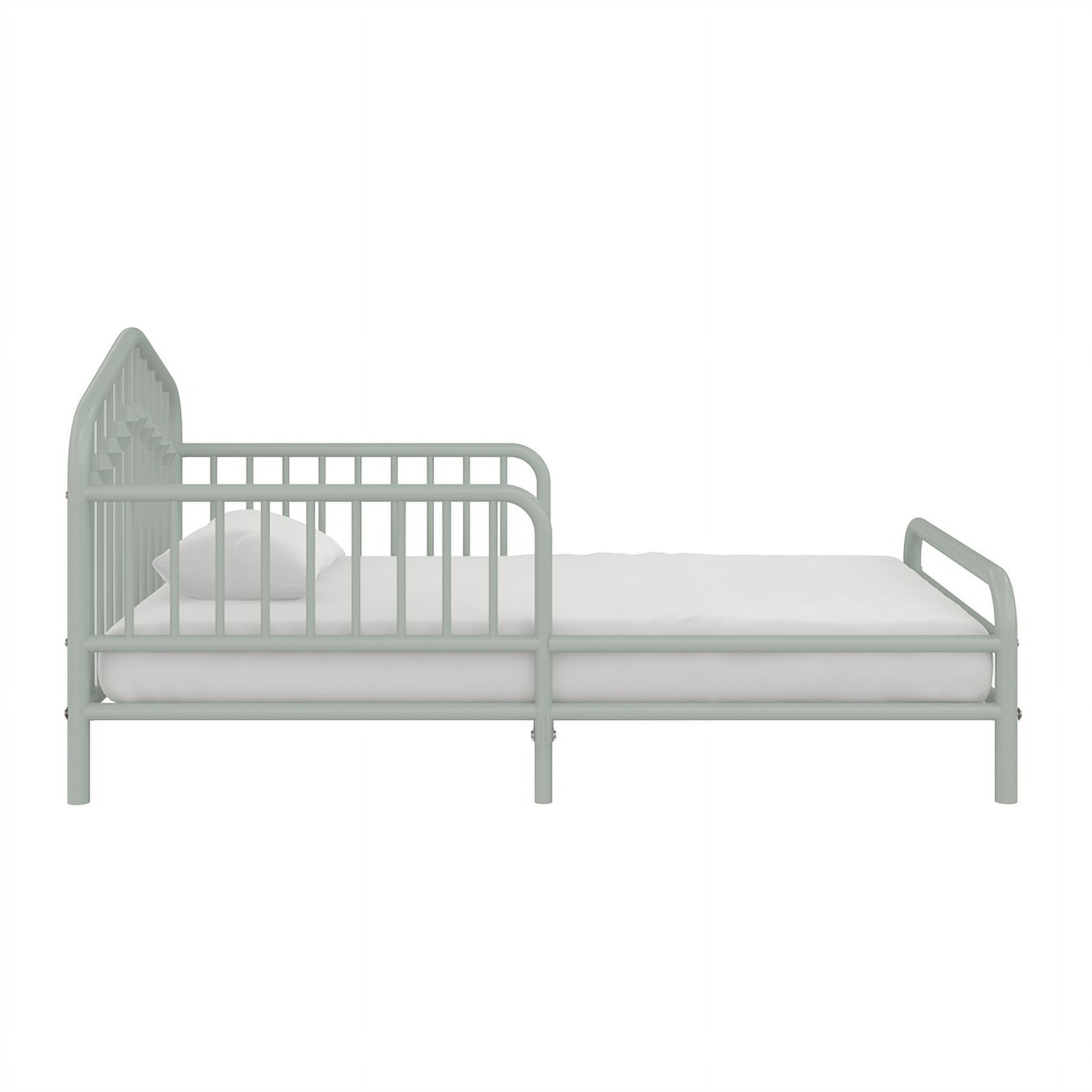Pemberly Row Modern / Contemporary Metal Toddler Bed in Sage Green