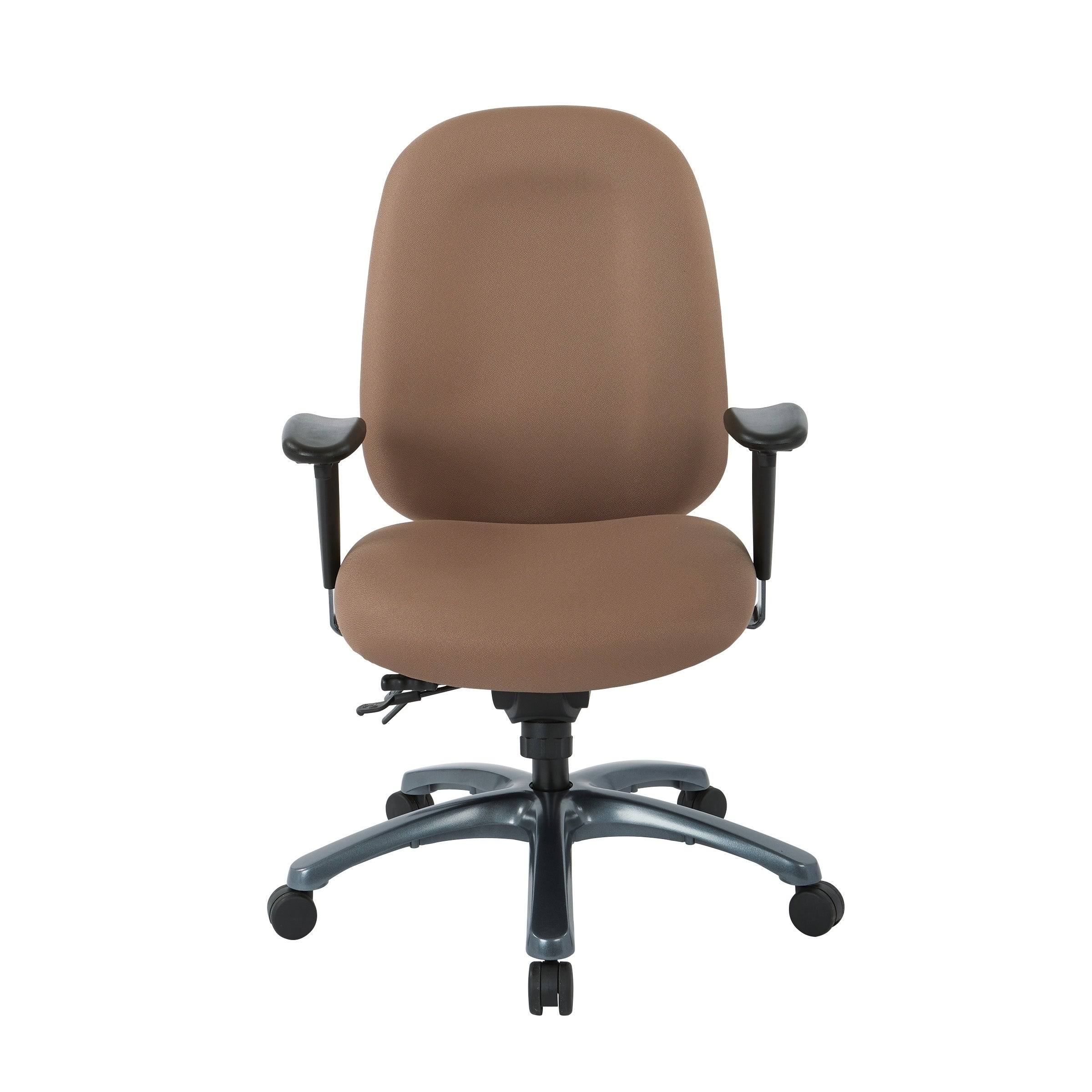 Multi-Function High-Back Office Chair with Seat Slider and Titanium Finish Base - Jet