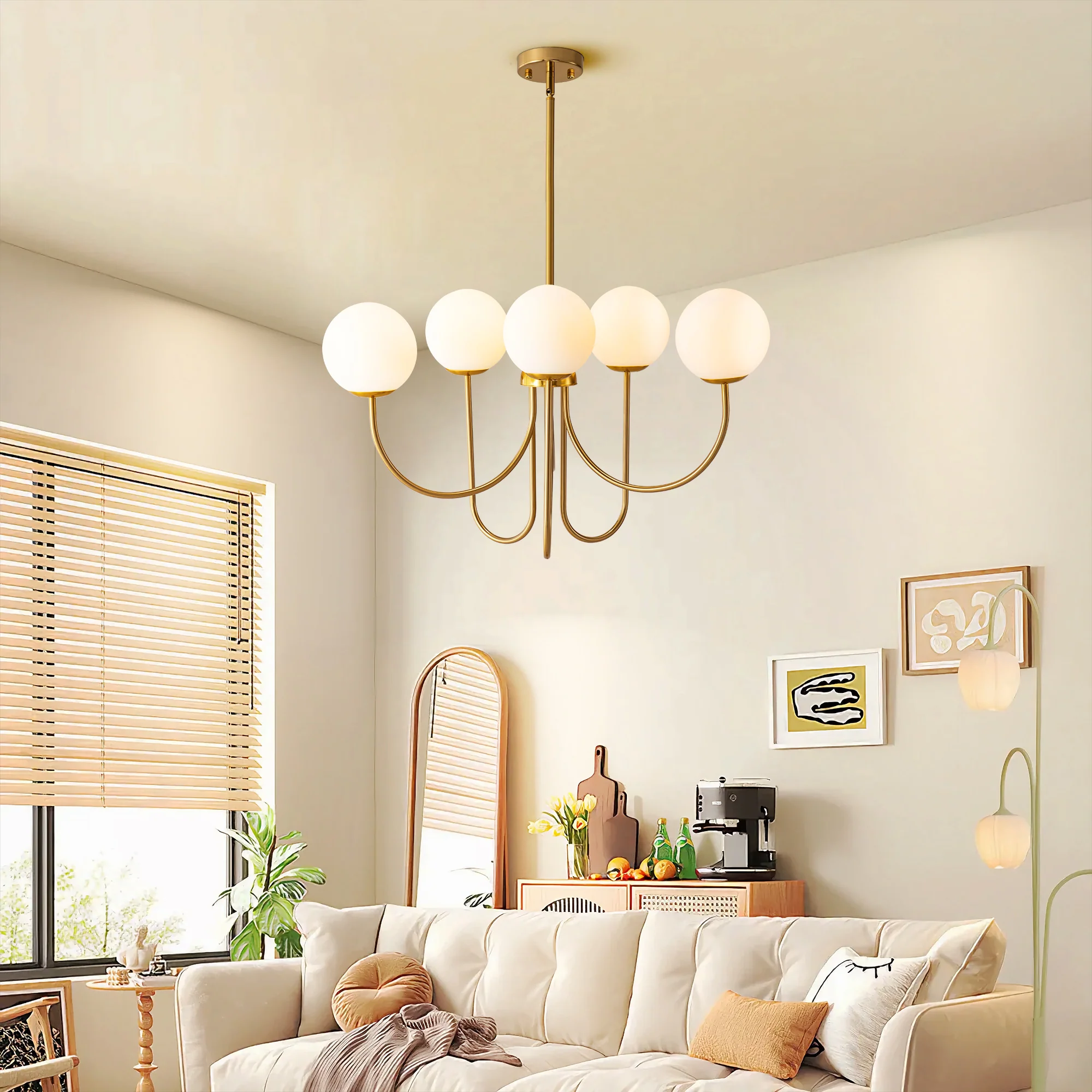 Dresqui 6-Light Glass Bubble Contemporary Sputnik Chandelier (31)