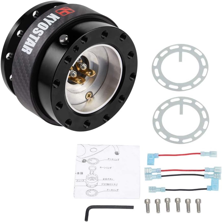 WKD Titanium Steering Wheel Quick Release Hub Adapter Snap Off Boos Kit Black #8313