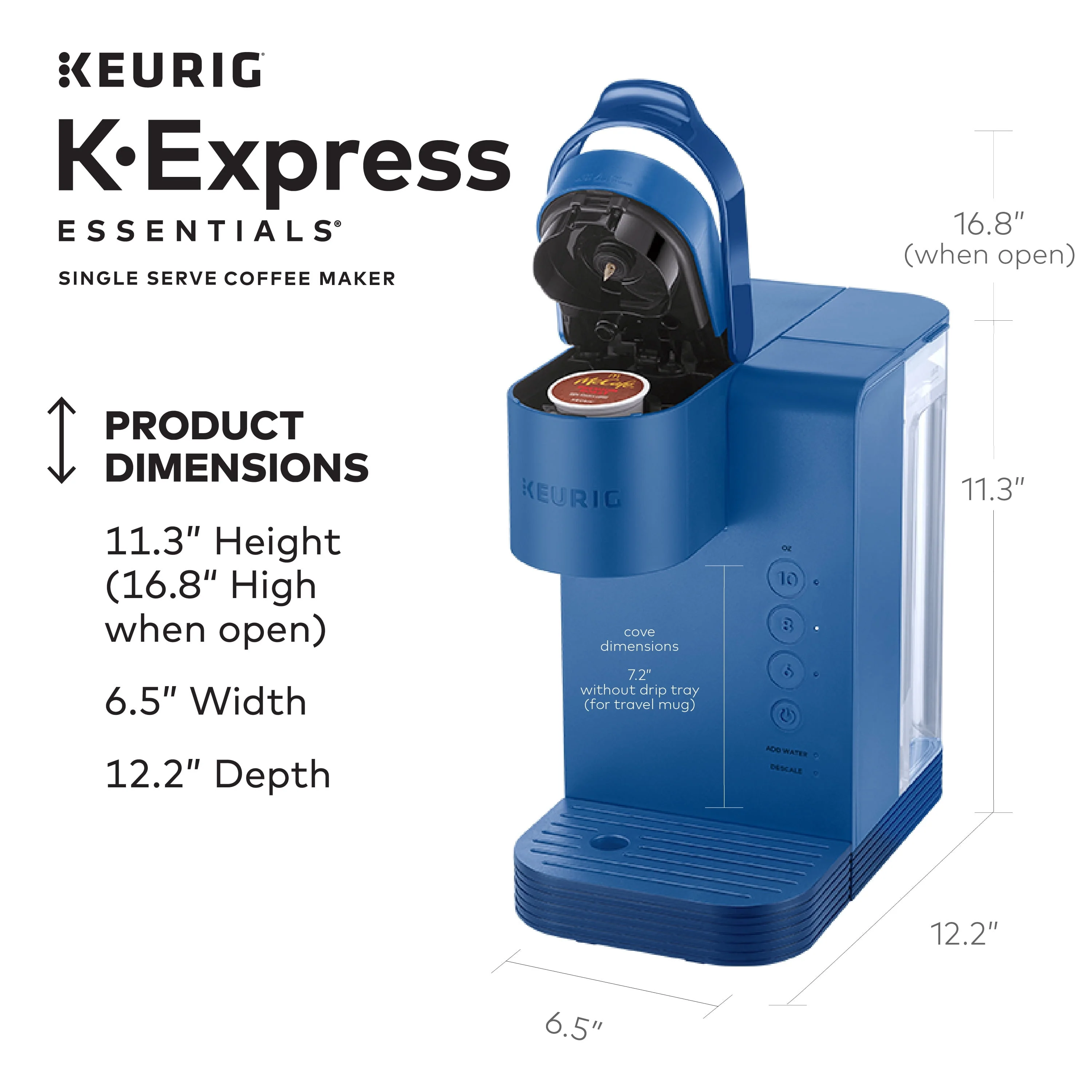 Keurig K-Express Essentials Single Serve K-Cup Pod Coffee Maker, Black