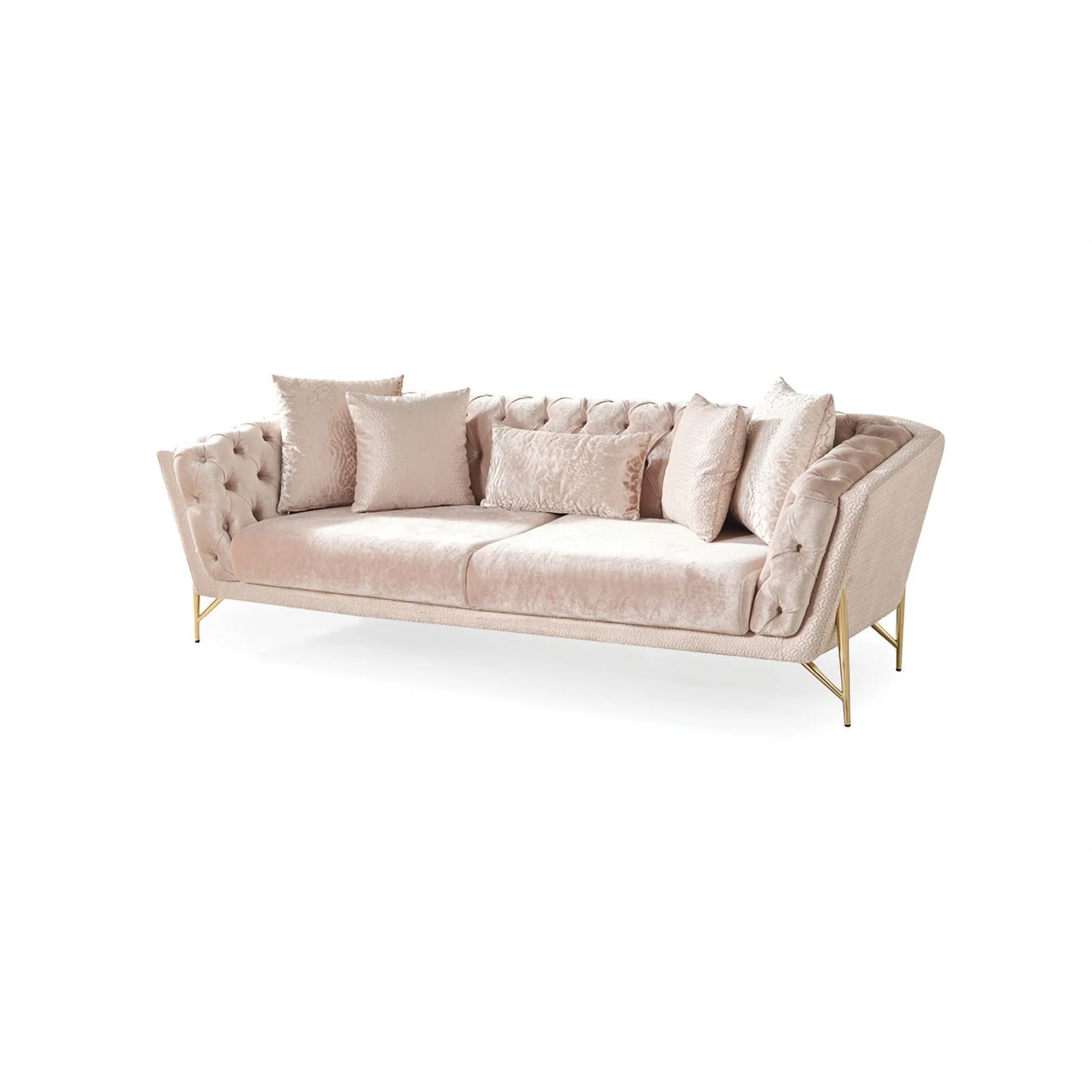 Pemberly Row Modern 3 Pc Living Room Set made with Wood in Beige Color