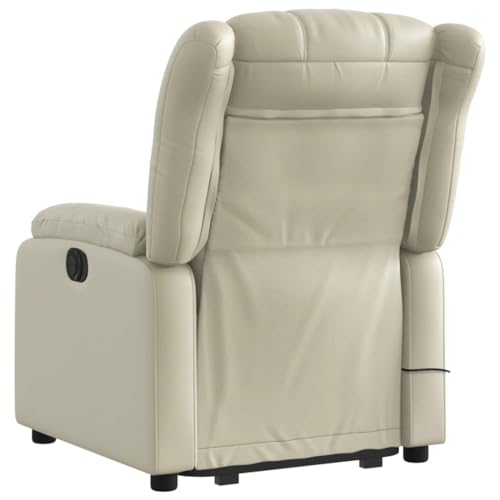 vidaXL Gray Faux Leather Electric Massage Recliner Chair with Power Lift and Reclining Functions for Living Room Comfort