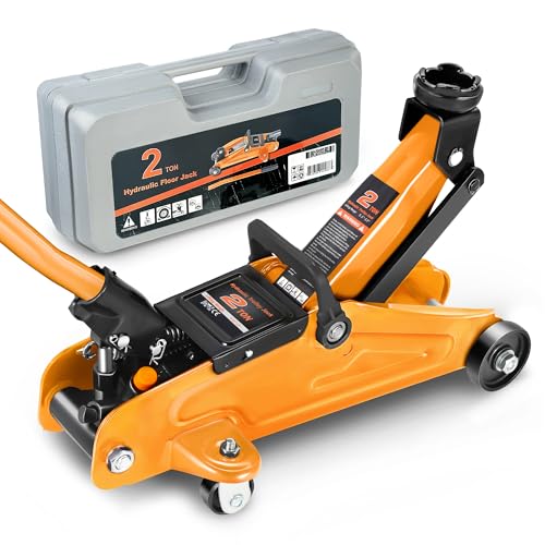 DNA MOTORING Floor Jack 3 Ton (6000 lbs) Capacity, Fast Lift Service Jack Low Profile Steel Heavy Duty Hydraulic Car Jack, Lifting Range 3"-20", Black, TOOLS-00475-BK