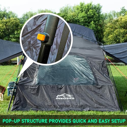 Otrifowd ACtent for Tesla Model 3&Y, Pop-Up SUV Tent w. Awning for Car Camping, Connects to Tesla Tailgate for Air-Conditioning, Sleeps 6 Adults, 10'x8.2'