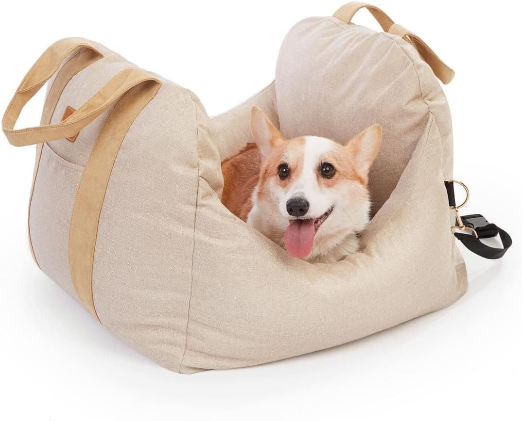 PET AWESOME Dog Car Seat, Puppy Booster Seat, Travel Carrier Bed for Small and Medium Pets Pack of 2