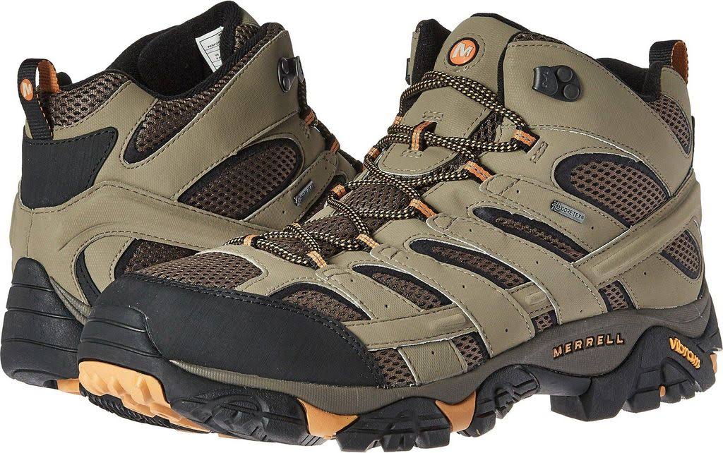 Merrell Men&s Moab 2 Mid Gore-Tex, Walnut / Wide / 9.5