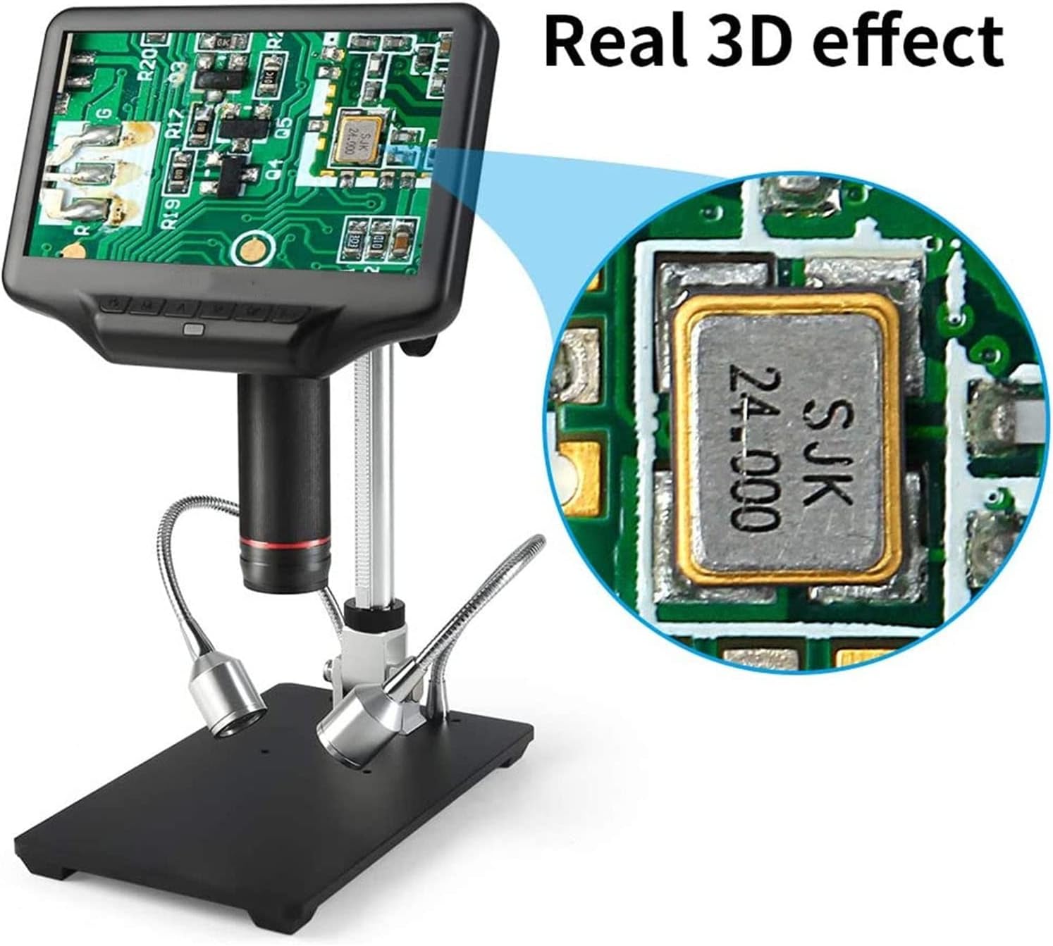 HD Digital Biological Microscope Camera 3D HDMI Microscope with 7' LCD USB Video Microscopes for Phone Repairing - Binocular Microscope